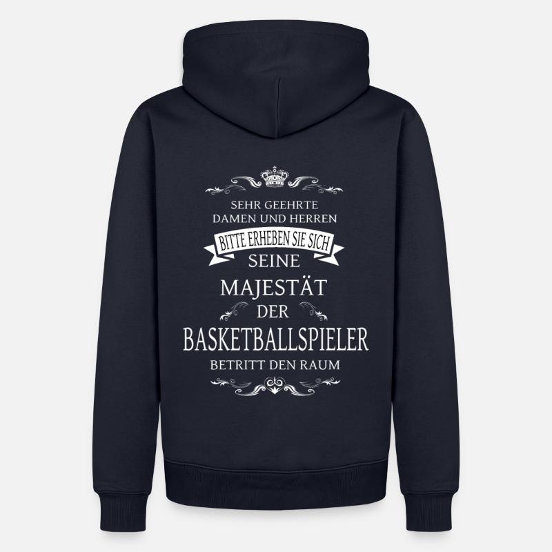Sa Majesté le basketteur - Sweat à capuche Premium bio Homme - bleu marine