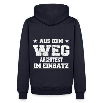 Aus dem Weg Architekt im Einsatz Design - Männer Premium Bio Hoodie - Navy - Hinten - Nico (187cm)