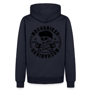 Legendary Mechaniker - Männer Premium Bio Hoodie - Navy - Hinten - Nico (187cm)
