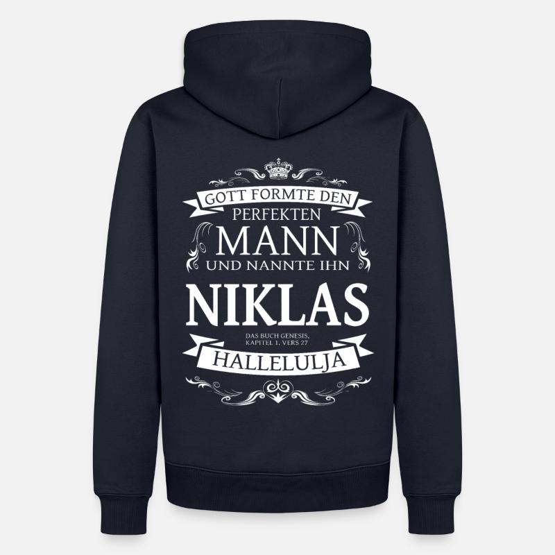 Niklas der perfekte Mann von Gott geformt Design - Männer Premium Bio Hoodie - Navy