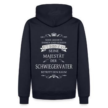 Sa Majesté le Beau-Père entre dans la pièce - Sweat à capuche Premium bio Homme - bleu marine - Dos - Nico (187cm)