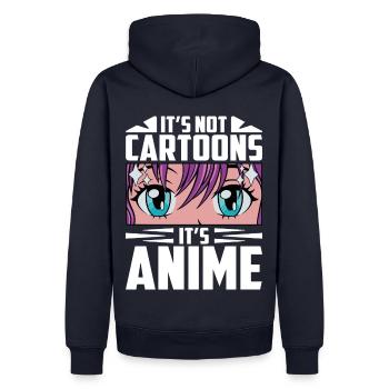 L’anime n’est pas un dessin animé! - Sweat à capuche Premium bio Homme - bleu marine - Dos - Nico (187cm)
