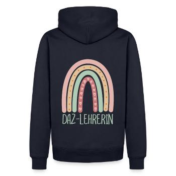 DAZ-Lehrerin Vintage Fremdsprachenlehrerin - Männer Premium Bio Hoodie - Navy - Hinten - Nico (187cm)