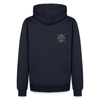 MAMA Kreuz stolze Mama Muttertag Level up zur Mama - Männer Premium Bio Hoodie - Navy - Hinten - Nico (187cm)
