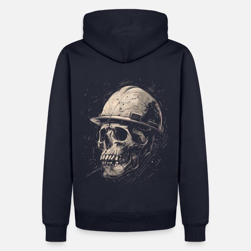 Crâne Ouvrier de la construction - Sweat à capuche Premium bio Homme - bleu marine