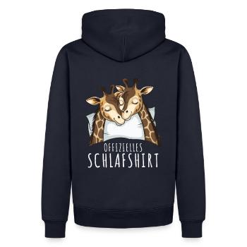 Chemise de nuit Girafe Chemise de nuit officielle Girafe - Sweat à capuche Premium bio Homme - bleu marine - Dos - Nico (187cm)