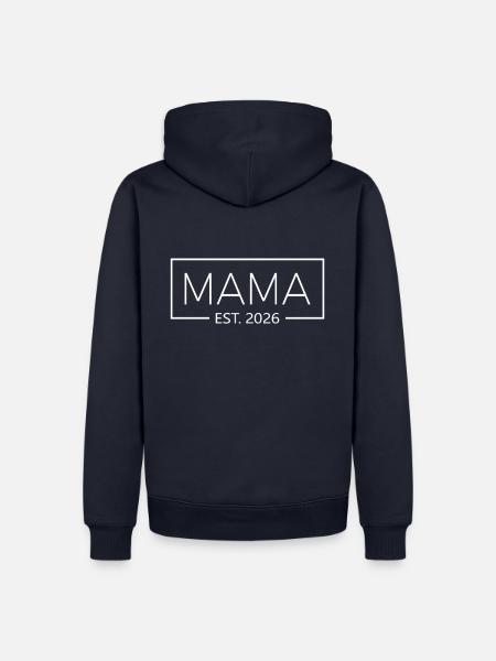 Mama est. 2026 Werdende Mama 2026 - Männer Premium Bio Hoodie - Navy