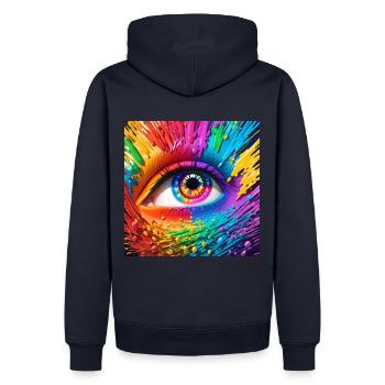 Colors of Life - Visualizing Eye - Men’s Premium Organic Hoodie - navy - Back - Nico (187cm)