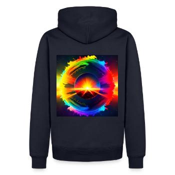 Farben des Lebens - Universum in mir - Männer Premium Bio Hoodie - Navy - Hinten - Nico (187cm)