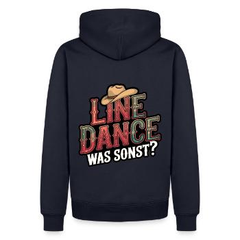 Line Dance Was sonst? Ich bin Line Dancer - Männer Premium Bio Hoodie - Navy - Hinten - Nico (187cm)
