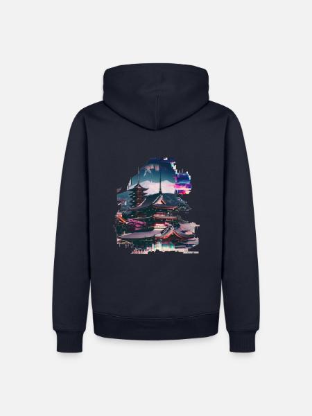 Japanischer Tempel des Friedens - Männer Premium Bio Hoodie - Navy