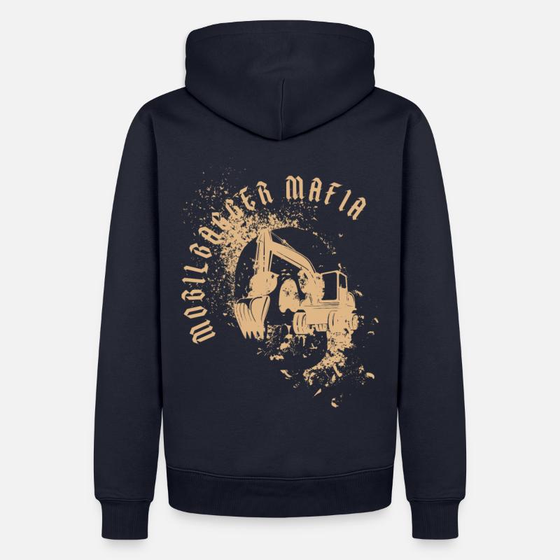 Pelle sur roues Crâne de mafia - Sweat à capuche Premium bio Homme - bleu marine