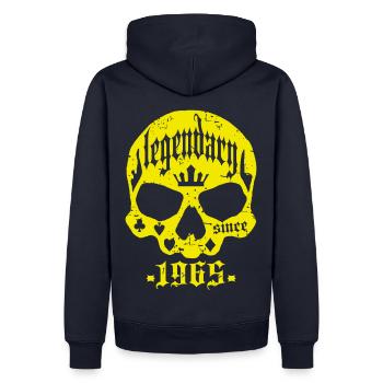 Legendary since 1965 - Männer Premium Bio Hoodie - Navy - Hinten - Nico (187cm)