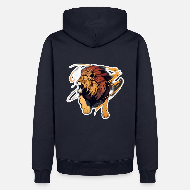Lion#01 - Männer Premium Bio Hoodie - Navy