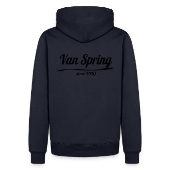 VanSpring - Männer Premium Bio Hoodie - Navy - Hinten - Nico (187cm)