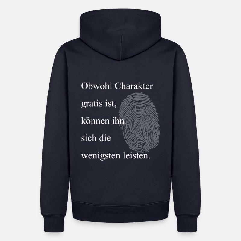 Charakter ist gratis - Männer Premium Bio Hoodie - Navy