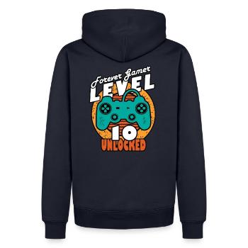 Birthday 10 years gamer level 10 - Men’s Premium Organic Hoodie - navy - Back - Nico (187cm)