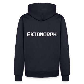 T-shirt ectomorphe pour le type de corps ectomorphe - Sweat à capuche Premium bio Homme - bleu marine - Dos - Nico (187cm)