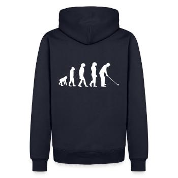 Golf Evolution Golfer Geschenk Golfschläger - Männer Premium Bio Hoodie - Navy - Hinten - Nico (187cm)