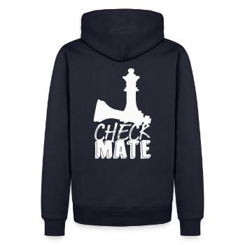 Checkmate Chess Schachgeschenk Chess Gift - Männer Premium Bio Hoodie - Navy - Hinten - Nico (187cm)