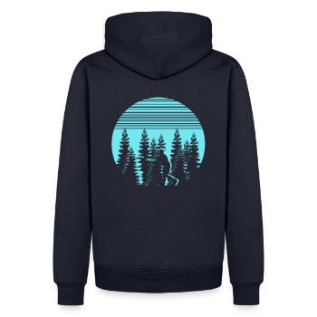 Disc Golf Disc Golf Frisbee Cadeau Cadeau - Sweat à capuche Premium bio Homme - bleu marine - Dos - Nico (187cm)