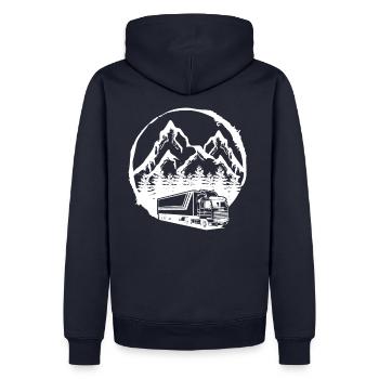 LKW Fahrer Lastkraftwagen Truck Trucker Geschenk - Männer Premium Bio Hoodie - Navy - Hinten - Nico (187cm)