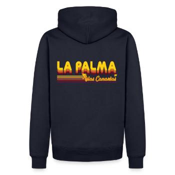 La Palma Insel der Kanaren - Männer Premium Bio Hoodie - Navy - Hinten - Nico (187cm)