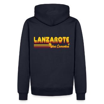 Lanzarote Urlaubs Design für den Fan der Kanaren - Männer Premium Bio Hoodie - Navy - Hinten - Nico (187cm)
