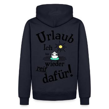Urlaub Urlaubsreif - Männer Premium Bio Hoodie - Navy - Hinten - Nico (187cm)