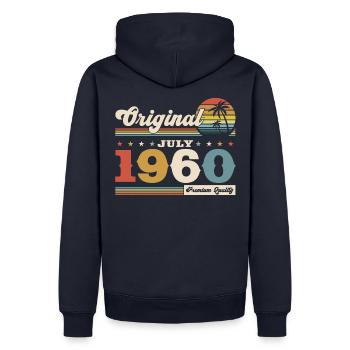 64. Geburtstag Original Juli 1960 Jahrgang 1960 - Männer Premium Bio Hoodie - Navy - Hinten - Nico (187cm)