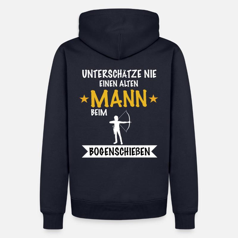Bogenschießen Bogenschütze Bogen Geschenk - Männer Premium Bio Hoodie - Navy