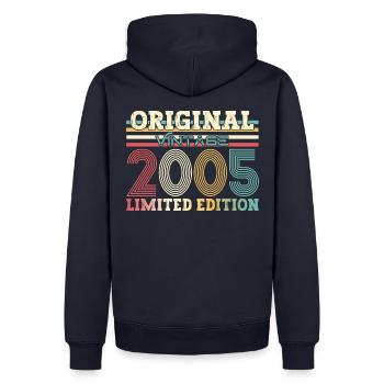 Original 2005 Jahrgang 2005 19. Geburtstag 2005 - Männer Premium Bio Hoodie - Navy - Hinten - Nico (187cm)