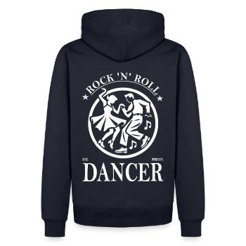 Rock'n'Roll Dancer Vintage Design - Sweat à capuche Premium bio Homme - bleu marine - Dos - Nico (187cm)