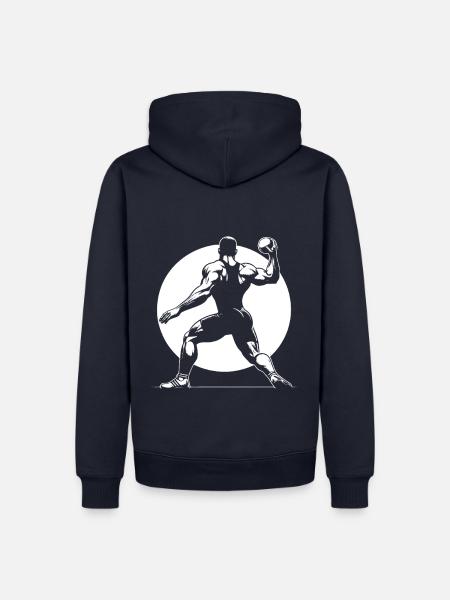 Kugelstoßen – Kraft. Technik. Präzision. - Männer Premium Bio Hoodie - Navy