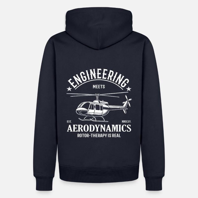 Hubschrauber – Engineering meets Aerodynamics - Männer Premium Bio Hoodie - Navy