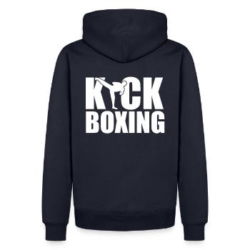 kickboxing - Sweat à capuche Premium bio Homme - bleu marine - Dos - Nico (187cm)