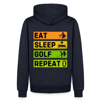Golf sport balle de golf impact fer cadeau - Sweat à capuche Premium bio Homme - bleu marine - Dos - Nico (187cm)