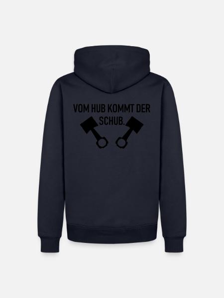 Vom Hub kommt der Schub Geschenkidee - Männer Premium Bio Hoodie - Navy