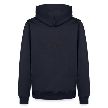 "Product Owner Crazy | "Scrum Master"" - Männer Premium Bio Hoodie - Navy - Hinten - Nico (187cm)