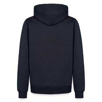 "Scrum Master Sarcasm | "Scrum Master"" - Männer Premium Bio Hoodie - Navy - Hinten - Nico (187cm)