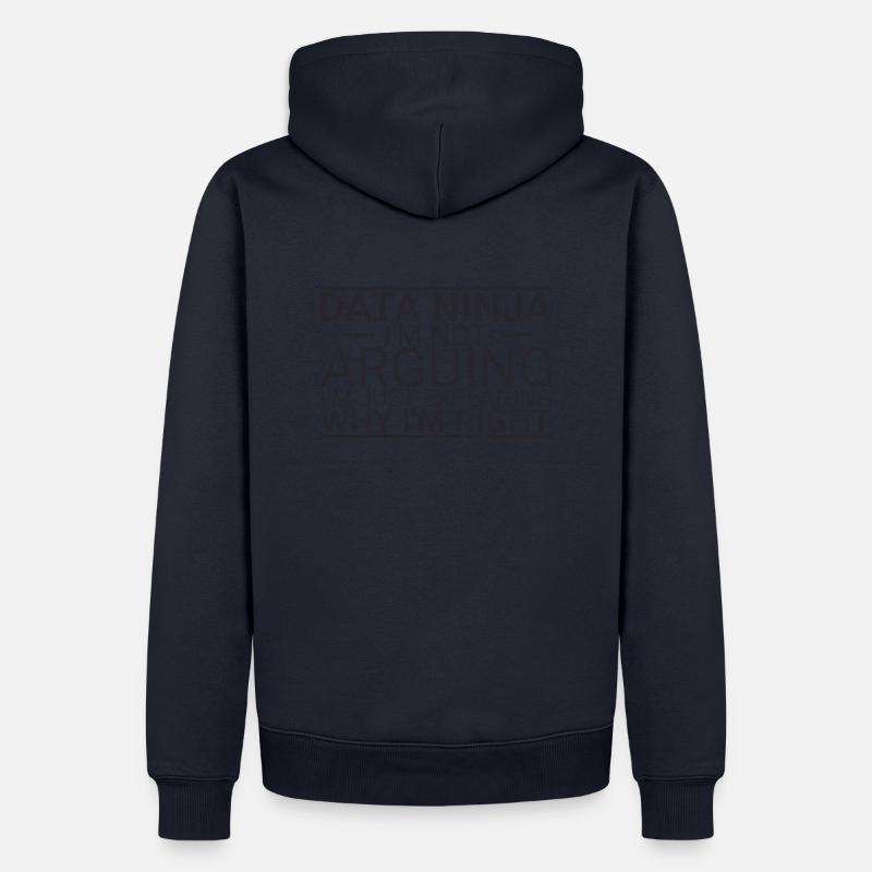 « Data Ninja Arguing | Science des données » - Sweat à capuche Premium bio Homme - bleu marine
