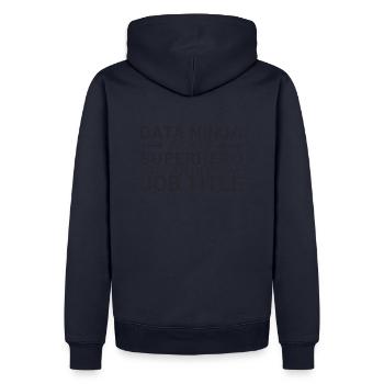 "Data Ninja Superhero | Data Science" - Men’s Premium Organic Hoodie - navy - Back - Nico (187cm)