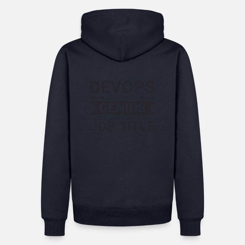 "DevOps Genius | Softwareentwicklung" - Männer Premium Bio Hoodie - Navy