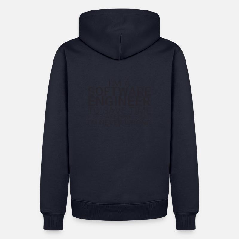 "Software Engineer Time | Programming" - Men’s Premium Organic Hoodie - navy