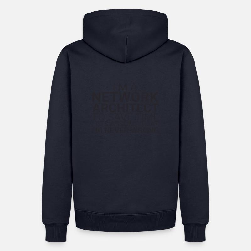 "Network Architect Time | Netzwerk" - Männer Premium Bio Hoodie - Navy