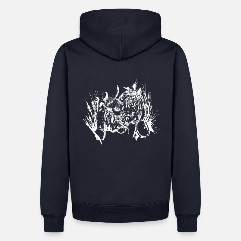 Vache d'hérens eringer combat de reines - Sweat à capuche Premium bio Homme - bleu marine