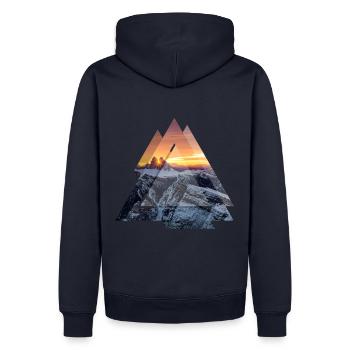 Triangle Geometry Dolomites Paysage de montagne - Sweat à capuche Premium bio Homme - bleu marine - Dos - Nico (187cm)