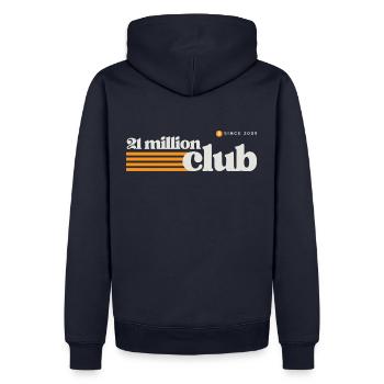 21 Million Club (Bitcoin, Crypto) - Men’s Premium Organic Hoodie - navy - Back - Nico (187cm)
