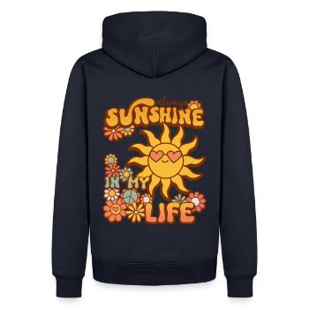 always sunshine in my life - Männer Premium Bio Hoodie - Navy - Hinten - Nico (187cm)