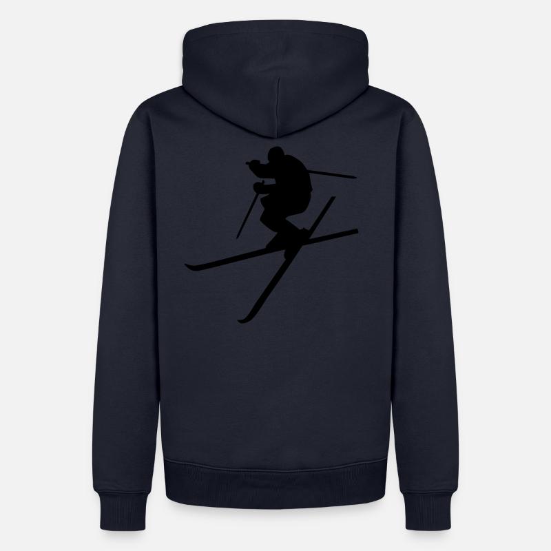 Ski - Männer Premium Bio Hoodie - Navy
